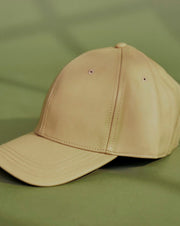 Tan Vegan Leather Satin Lined Hat