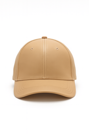 Tan Vegan Leather Satin Lined Hat
