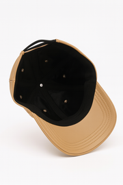 Tan Vegan Leather Satin Lined Hat