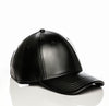Black Vegan Leather Satin Lined Hat