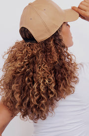 Tan Vegan Leather Satin Lined Hat