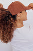 Chocolate Vegan Suede Satin Lined Hat