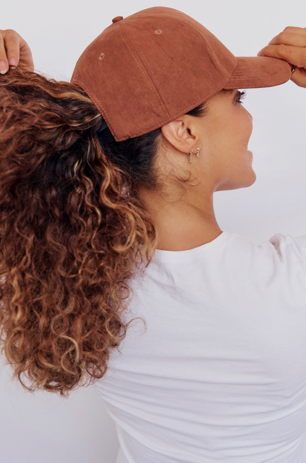 Chocolate Vegan Suede Satin Lined Hat