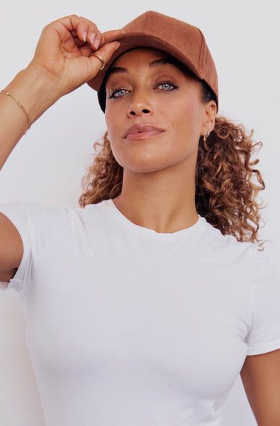 Chocolate Vegan Suede Satin Lined Hat