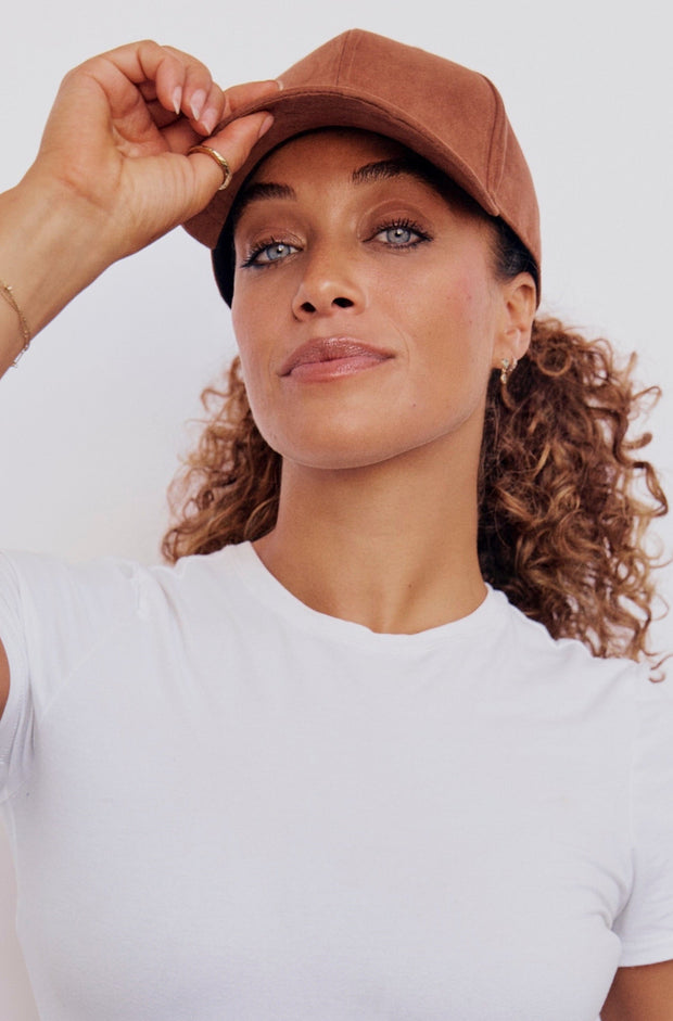 Chocolate Vegan Suede Satin Lined Hat