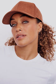 Chocolate Vegan Suede Satin Lined Hat